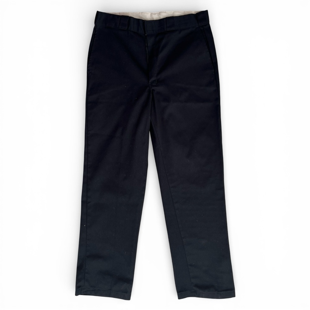 Men's 34x32 Dickies 874 Black Pleated High Waisted Straight Leg Work Pants